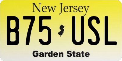 NJ license plate B75USL