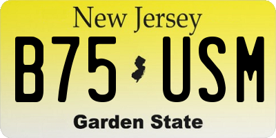 NJ license plate B75USM
