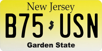 NJ license plate B75USN