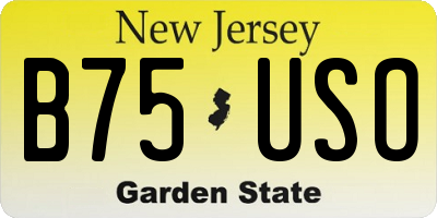 NJ license plate B75USO