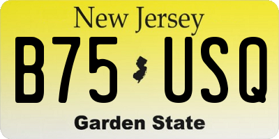 NJ license plate B75USQ