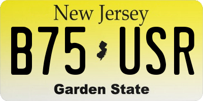 NJ license plate B75USR
