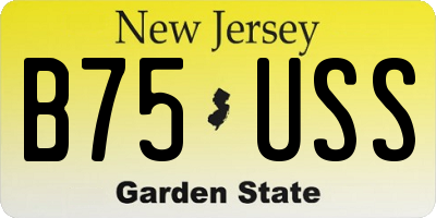 NJ license plate B75USS
