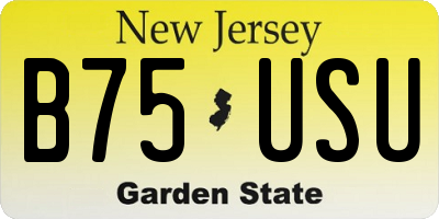 NJ license plate B75USU