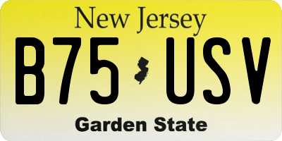 NJ license plate B75USV