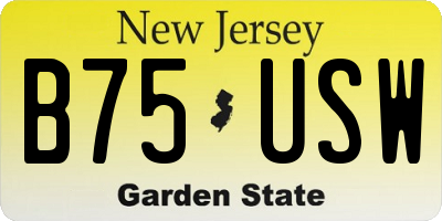 NJ license plate B75USW