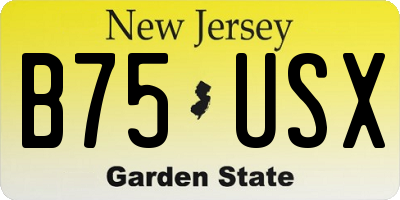 NJ license plate B75USX