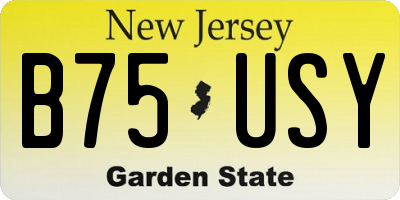 NJ license plate B75USY