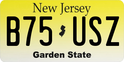 NJ license plate B75USZ