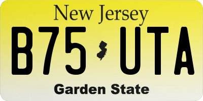 NJ license plate B75UTA