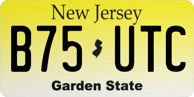 NJ license plate B75UTC