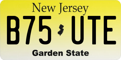 NJ license plate B75UTE