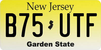 NJ license plate B75UTF