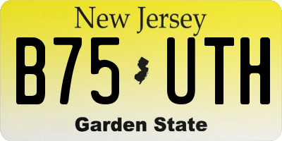 NJ license plate B75UTH