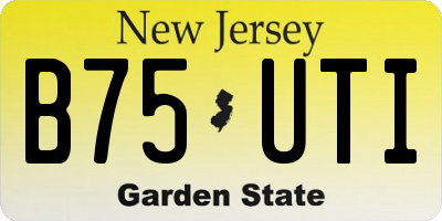NJ license plate B75UTI