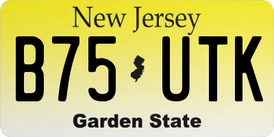 NJ license plate B75UTK