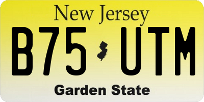 NJ license plate B75UTM