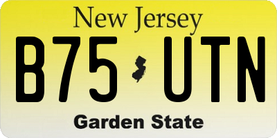 NJ license plate B75UTN