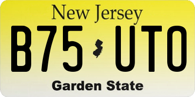 NJ license plate B75UTO