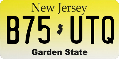 NJ license plate B75UTQ