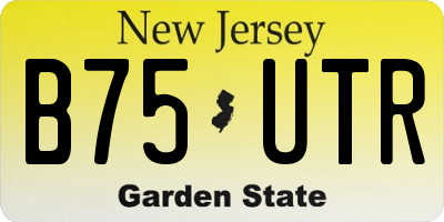 NJ license plate B75UTR