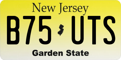 NJ license plate B75UTS