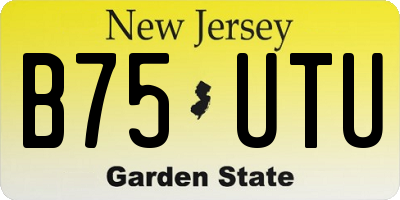 NJ license plate B75UTU