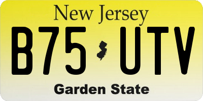 NJ license plate B75UTV