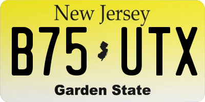 NJ license plate B75UTX