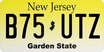 NJ license plate B75UTZ