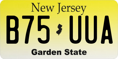 NJ license plate B75UUA