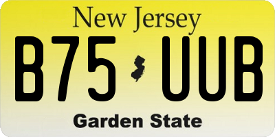 NJ license plate B75UUB