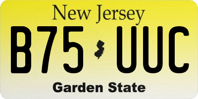 NJ license plate B75UUC