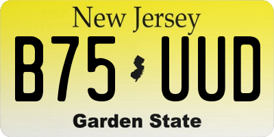 NJ license plate B75UUD