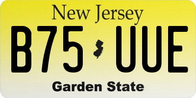 NJ license plate B75UUE
