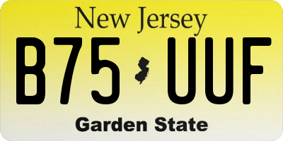 NJ license plate B75UUF