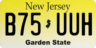 NJ license plate B75UUH
