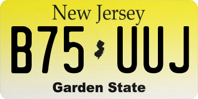 NJ license plate B75UUJ