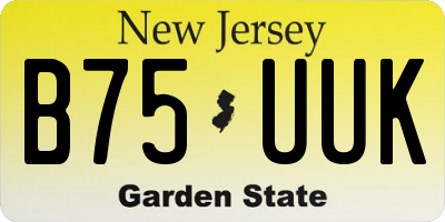 NJ license plate B75UUK