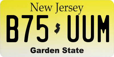 NJ license plate B75UUM