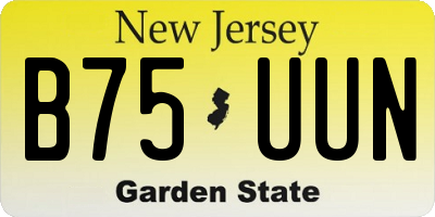 NJ license plate B75UUN