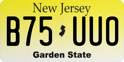 NJ license plate B75UUO