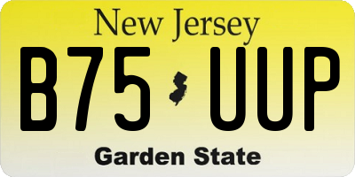 NJ license plate B75UUP