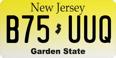 NJ license plate B75UUQ