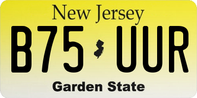 NJ license plate B75UUR