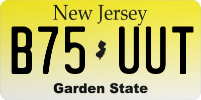 NJ license plate B75UUT