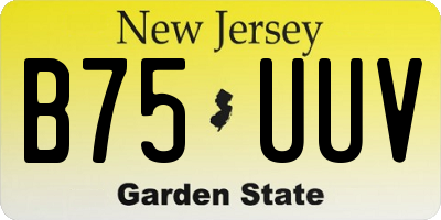 NJ license plate B75UUV
