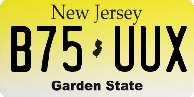 NJ license plate B75UUX