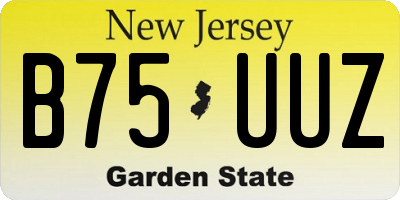 NJ license plate B75UUZ