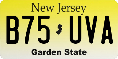 NJ license plate B75UVA
